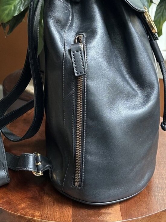 SALVATORE FERRAGAMO Gancini Leather Backpack, Black